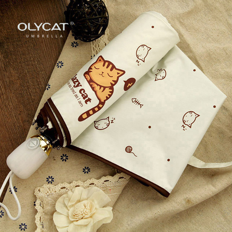 OLYCAT正品小清新猫咪全自动伞晴雨两用雨伞防晒太阳伞户外女生