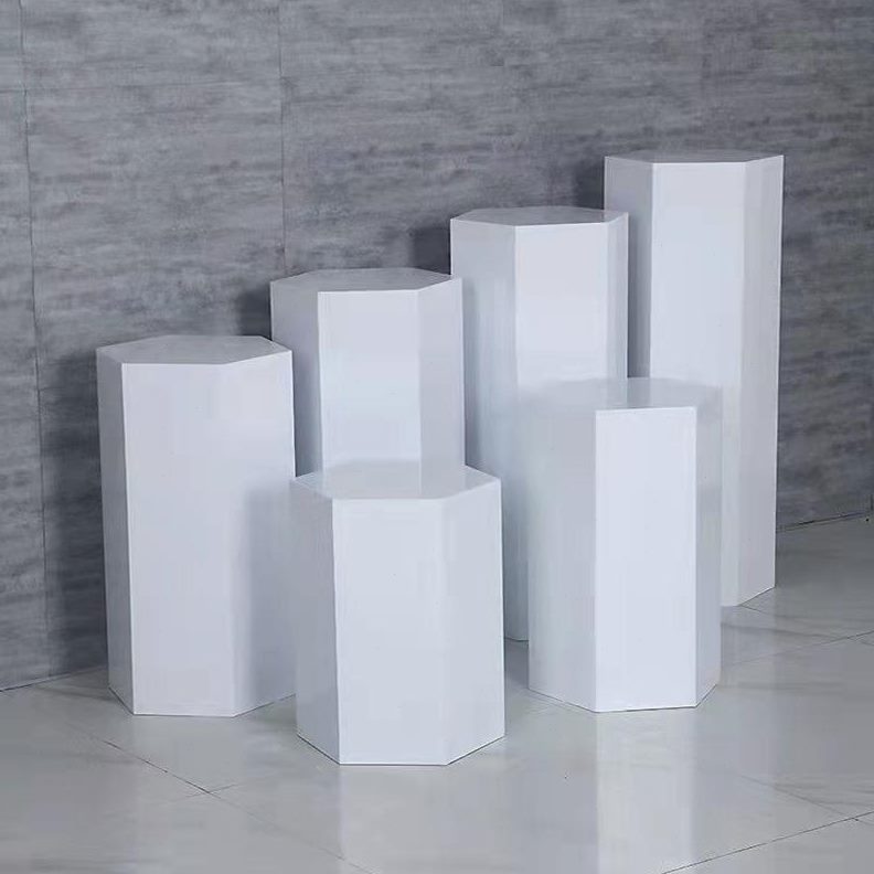 展示台六边烤漆底座形橱窗组合型台道具定做异模特展示柜六角木制