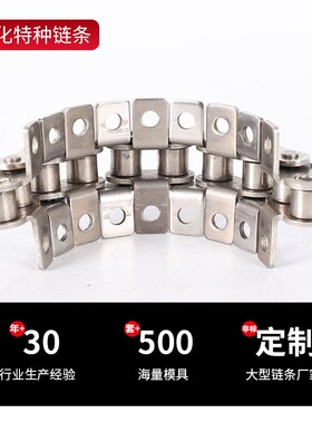 新款链条双侧内外弯板链条单排双排单孔双孔工业传动不锈钢短节距