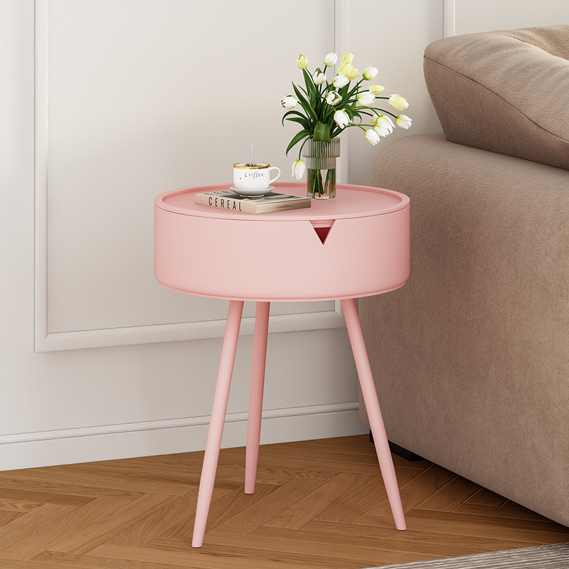 奶油风客厅边几家用小圆桌迷你床头柜简约网红Q阳台桌子小户型茶,住宅家具,移动边几/推车,淘宝优惠券,粉丝福利购,淘宝优惠卷