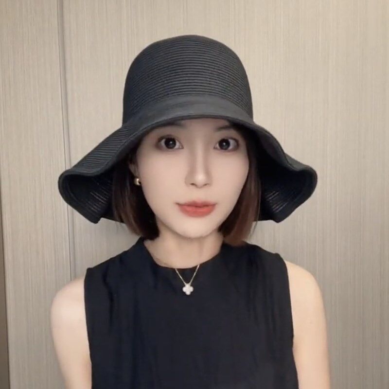 女士海边遮阳沙滩帽夏季可折叠度帽子