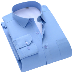 黄色加绒衬衫 衬衣棉衣工装 男长袖 纯色保暖男士 商务休闲职业装 冬季