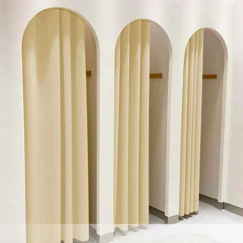 定制高档服装店试衣间门帘更衣室美容绒布艺隔断衣柜背景遮挡帘子
