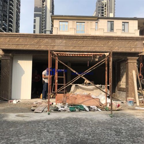 别墅车库门左右纵向滑移门 双层铝合金平移对开门 电X动低门头矮
