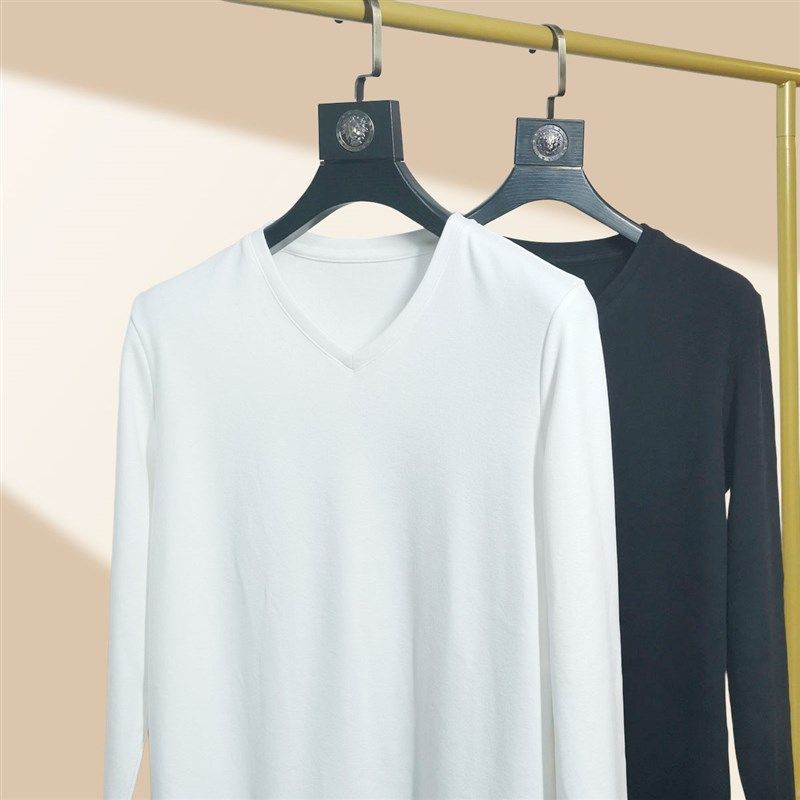 双面澳绒打底衫男加厚加绒低V领德绒发热保暖内衣秋衣长袖白色t恤,男装,T恤,淘宝优惠券,粉丝福利购,淘宝优惠卷