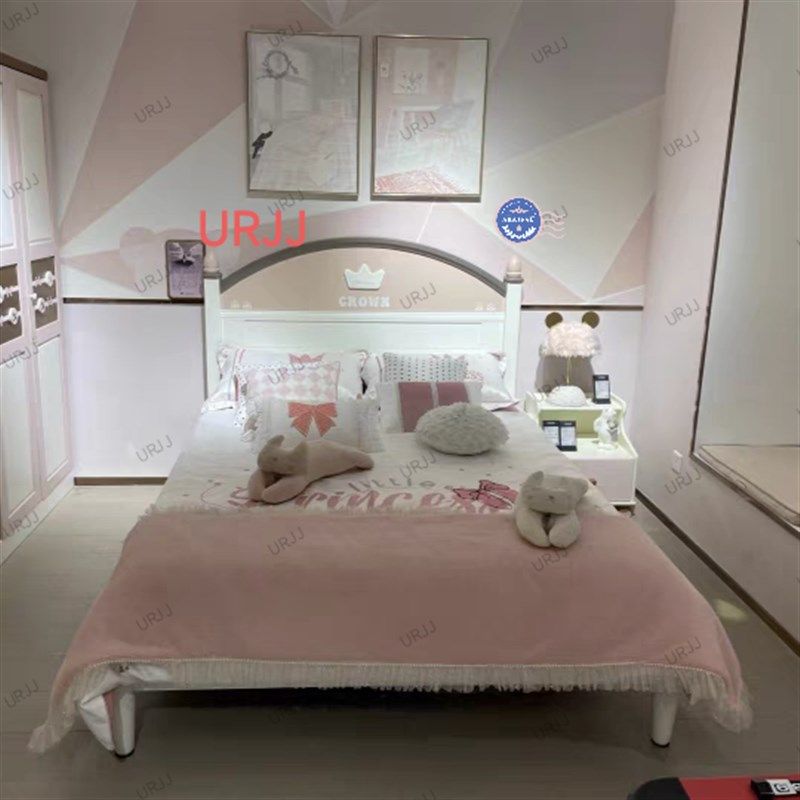 儿童床女孩红檀木实木青少年卧室1米5高箱储物实木床小户型公主床,住宅家具,半高床,淘宝优惠券,粉丝福利购,淘宝优惠卷