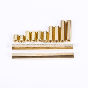 or六角铜柱M3单头通PC间支撑隔柱安防加铜螺母柱长外牙1M3