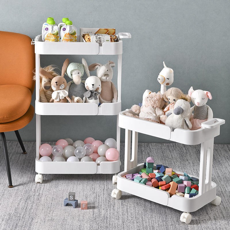 带轮小推车婴儿用品置物架厨房落地多层可移动储物卧室浴室收纳架