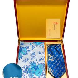 艺南京工艺品纪念品云锦送老外套装特色五刺绣亲肤面料领带围巾