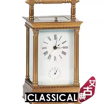 钟表 钟机械座钟欧式仿古 皮套古典双盘 法国