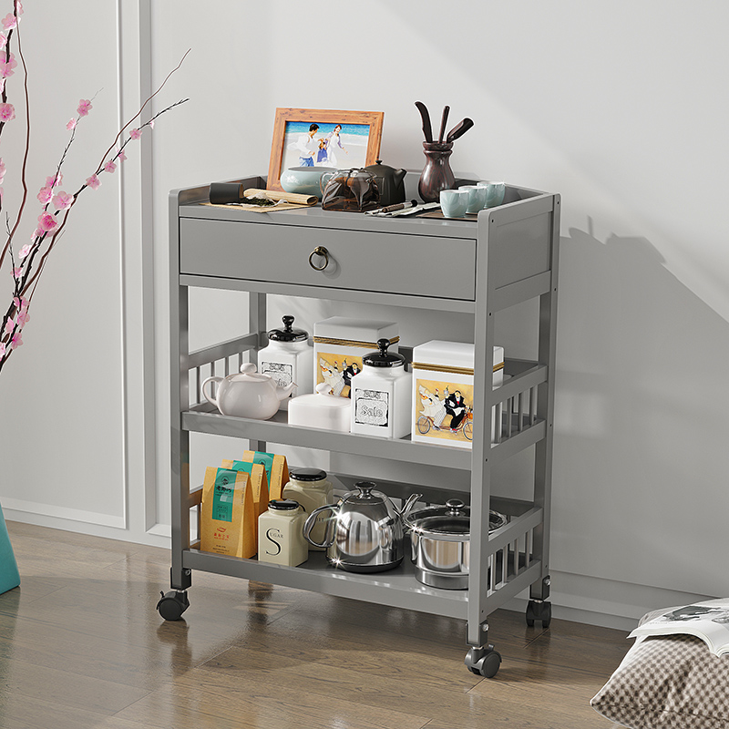 多功能移动画具小推车三层实木制油画颜料t置物架艺考生绘画画材