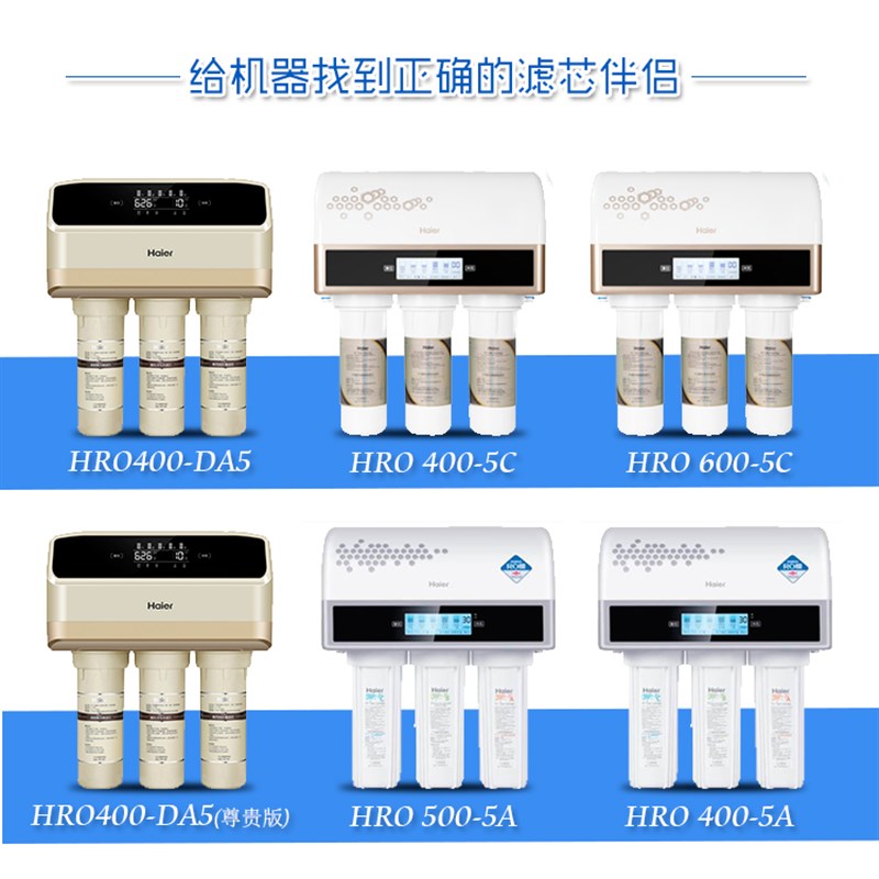 海尔净水机器HROi400/600-5A/5CPP棉10寸家用反渗透膜RO滤芯换芯