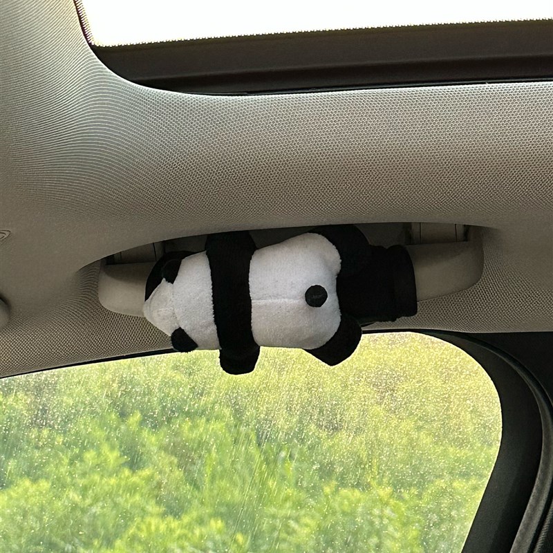 汽车顶拉把车罩可爱熊猫车饰汽车男女通用手M煞车套车内门把手保