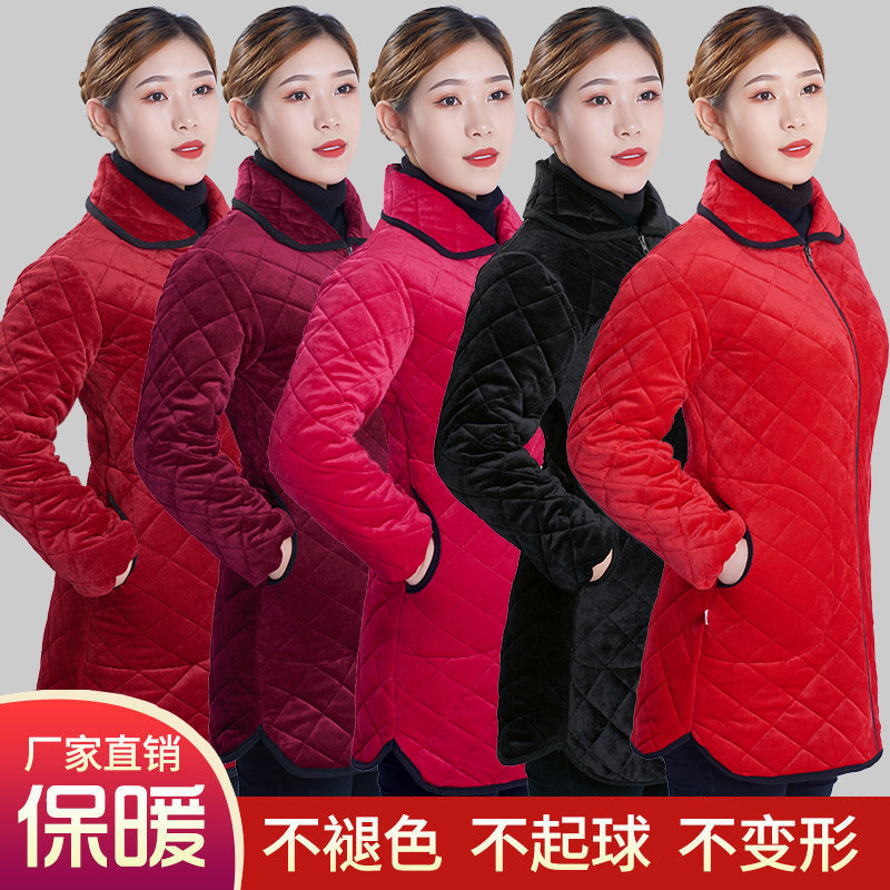 新款加绒加厚洋派罩衣女外穿上班短款矮个子工作服厨房家务中长版