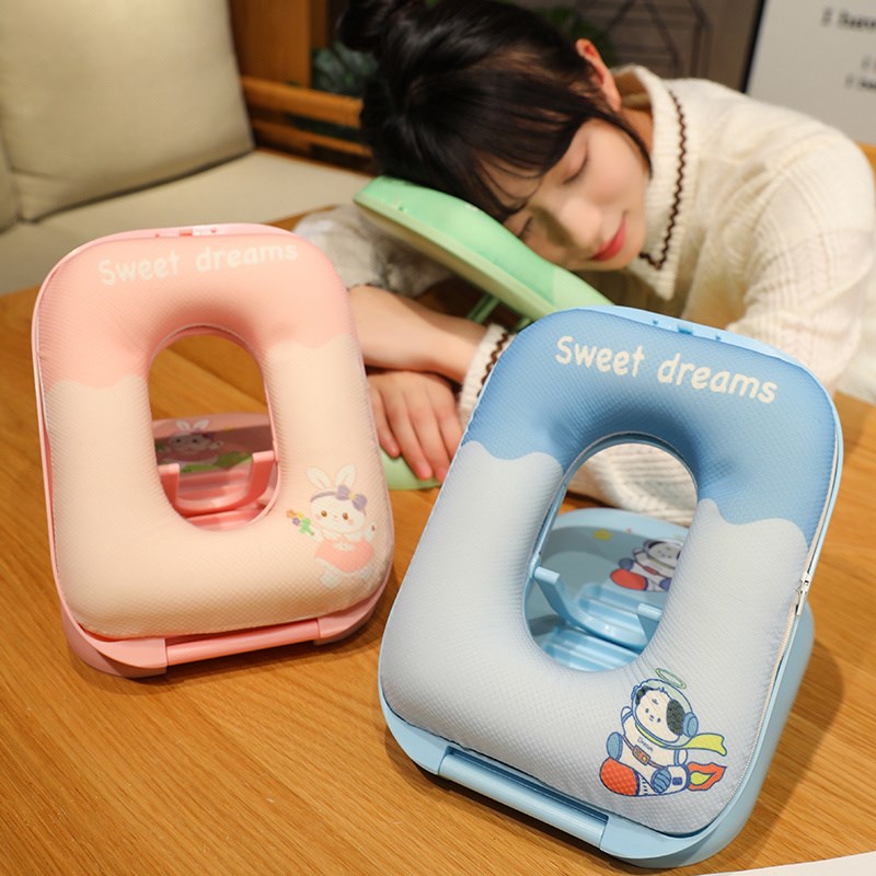 午睡枕护颈枕小学生趴睡枕儿童桌上睡觉抱枕午休趴趴枕可折叠