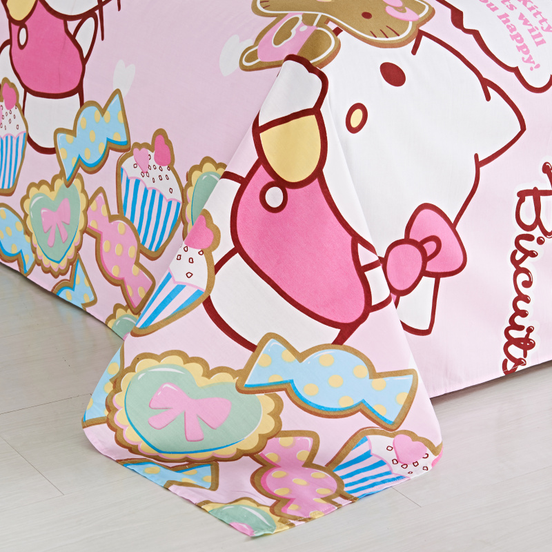 全棉a类粉色儿童高低上下床铺专用床单单件女孩纯棉公主少女心