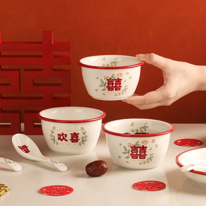 新婚礼物结婚送新人姐姐夫妇订婚物品女方闺蜜陪嫁姐妹餐具喜字用