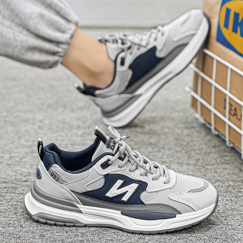 男鞋2025新款夏季韩版潮流休闲 运动鞋网面透气百搭轻便软底