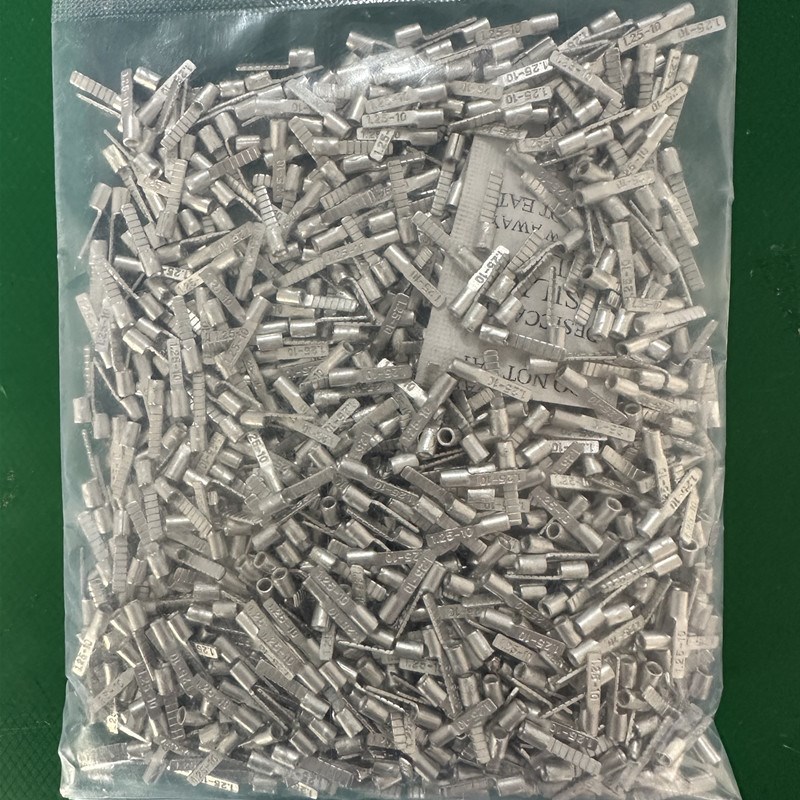 加厚 DBN1.25-10 片形裸端头 冷压片形接线端子 线鼻子 紫铜哑光