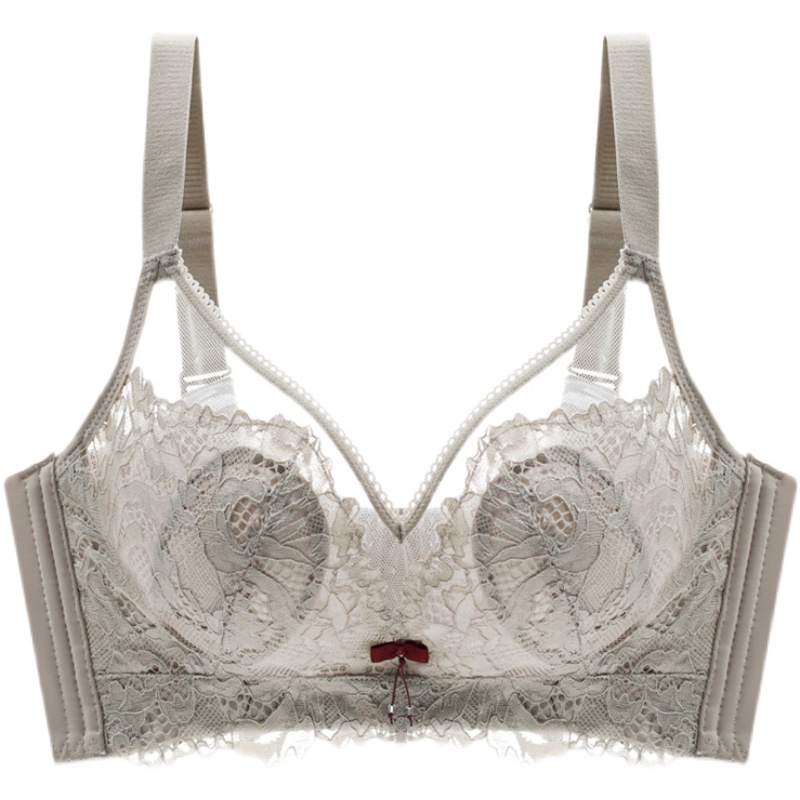 内衣女夏季薄款聚拢bra超薄大胸显小无痕无钢圈胸罩大码上托文胸