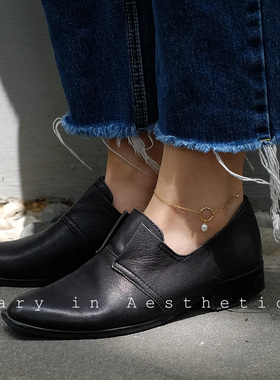 VIA途经天然淡水珍珠几何圆圈简约足脚链2021年新款W潮个性脚踝链