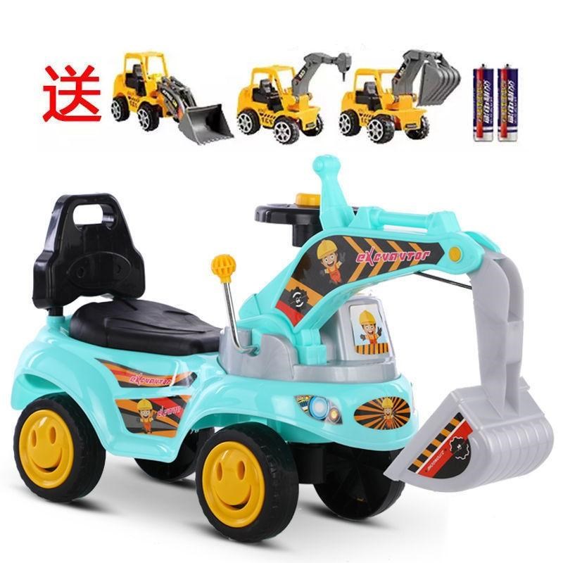 可骑大号儿童挖掘机带音乐挖土机扭扭车可坐人玩具车工程车