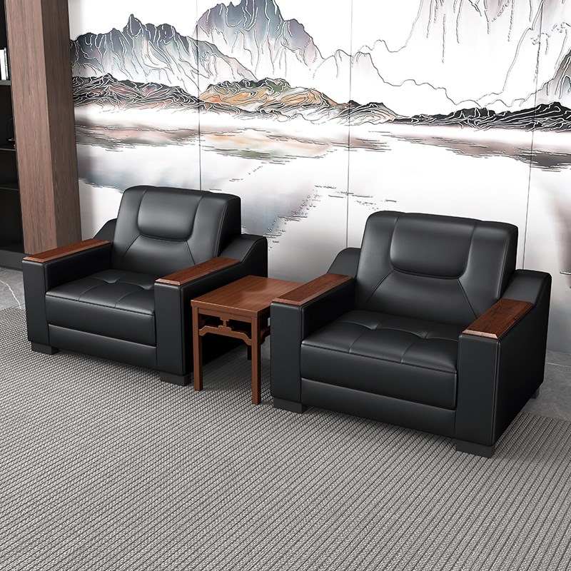 办公沙发商务简约三人会客休息区接待茶几沙发组合三件套办公室用