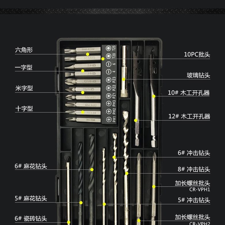 五金工具套装钻头高速钢电动工具组合套装盒麻花钻多功能组套工具