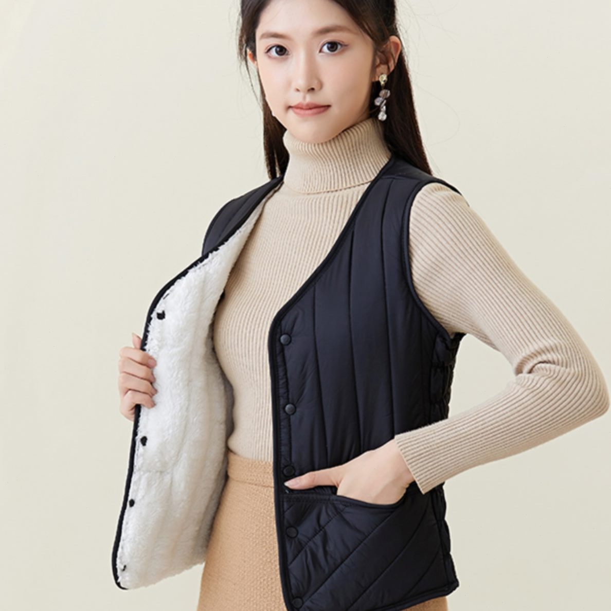 棉背心羽绒马夹妈妈盈坎肩秋冬女中老年棉马甲内穿加绒加厚轻保暖