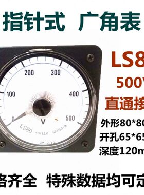 指针式广角表LS80交流电流表直流电压表500V表面量程数据均可定制