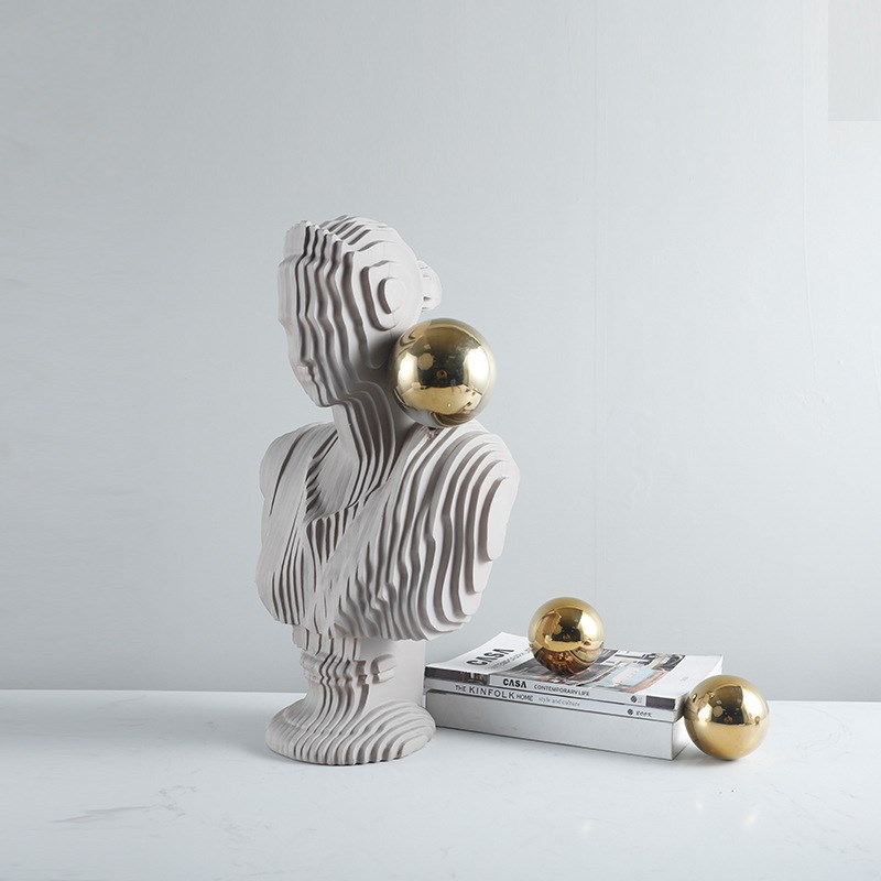 现代轻奢切形女人物艺p术雕塑样板房办公室书柜创意家居工艺品摆