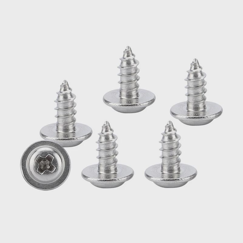 304不锈钢带垫自攻螺丝m2/m3/m4/十字槽圆头带介螺钉自攻螺钉盘头