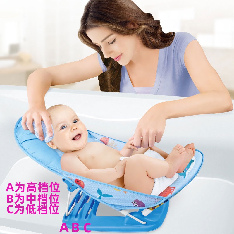 婴儿洗澡盆婴幼儿浴盆新生可折叠盆躺托可坐躺网兜支架宝宝坐椅