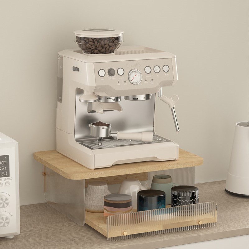 咖啡机置物架厨房水吧桌台面抽屉式茶包咖啡豆餐桌防尘杯子收纳架