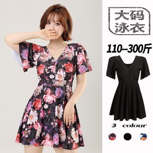 胖mm200连体保守裙式 大码 3S00斤胖人泡温泉 2024新款 大号泳衣女款