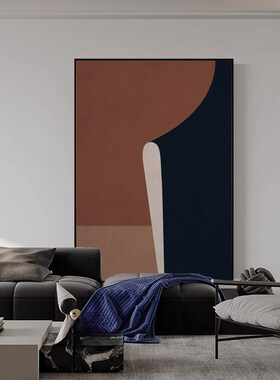 侘寂客厅沙发背景墙璧大幅落地画玄关卧室L餐厅装饰画现代简约抽