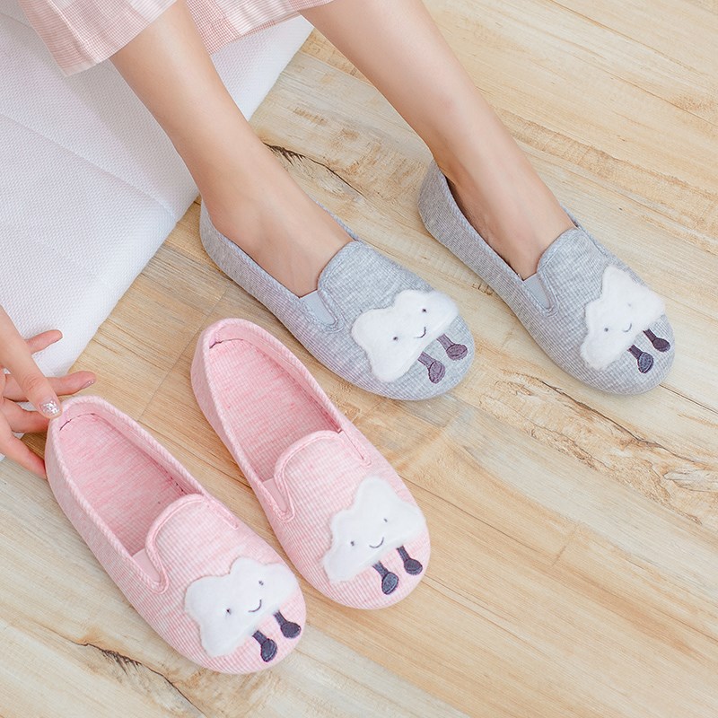 月子鞋夏季薄款包跟软底室内家居鞋产后春秋地板孕妇产妇棉拖鞋女