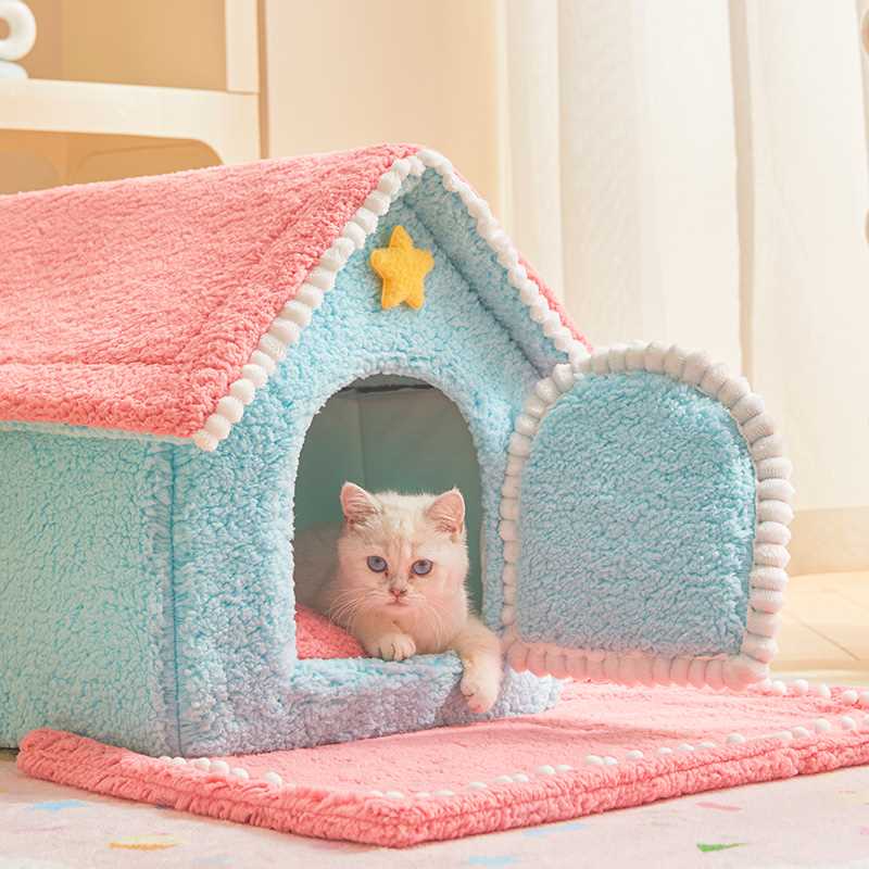 猫窝冬季保暖封闭式可拆洗秋冬房屋别墅网红狗窝沙发猫咪宠物用品