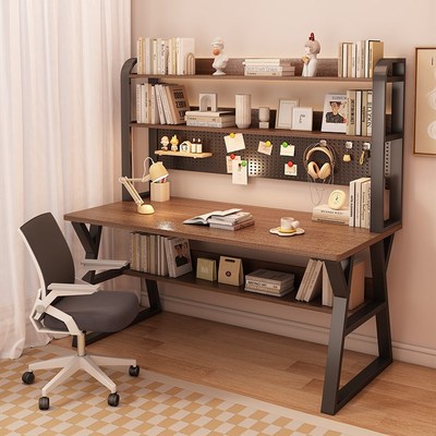 桌面书架收纳置物架办公电脑桌上洞洞板多层铁艺宿舍学生家用书桌