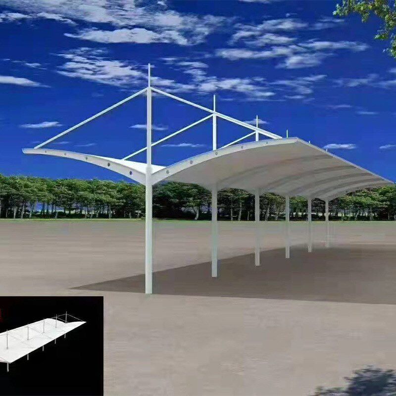 定制室外汽车自行车电动车停车棚 制做停车遮阳篷 充电桩膜结构雨