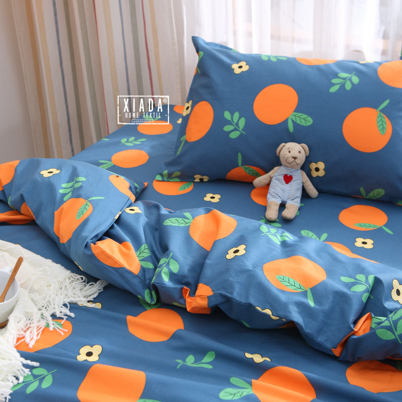 一个橙 秋冬纯棉被套单件宿舍1.5米全棉被罩双人1.8x2.0x2.3水果