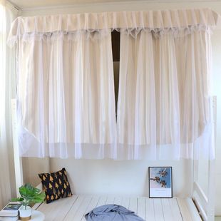 大学生宿舍床帘遮光布寝室上铺下铺床帘蚊帐一体式女生公Z主ins风