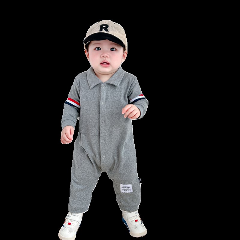 春秋季婴儿连体衣超洋气帅气男宝宝连身衣哈衣外出服爬服