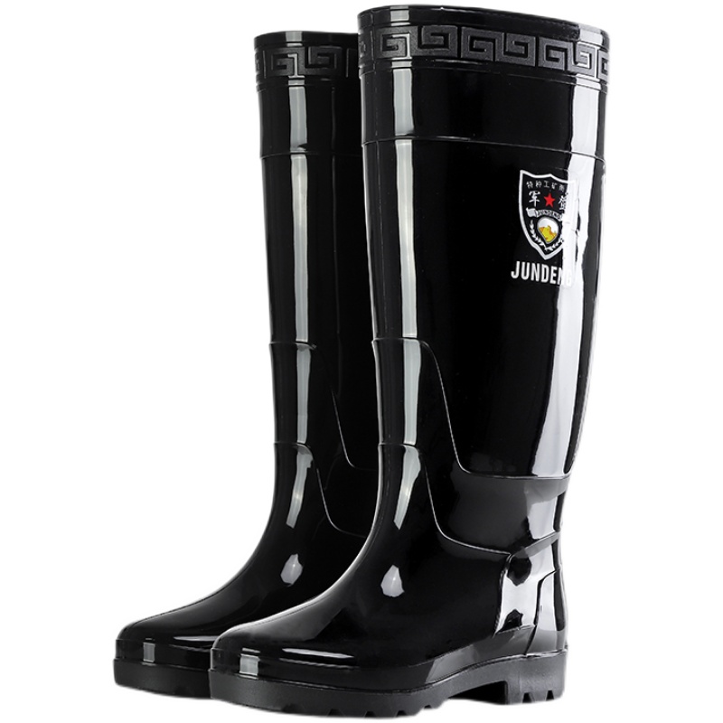 45厘米男特高雨靴劳保雨鞋高筒胶鞋长筒军登防厚底水耐磨防滑水鞋