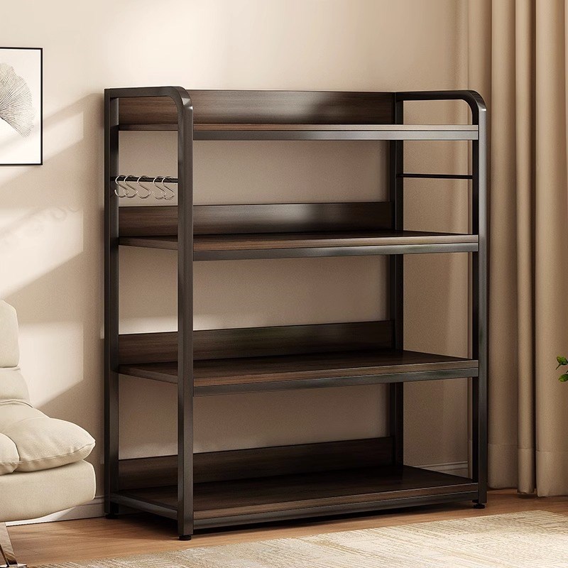 简易书架落地多层置物架家用客厅收纳架铁艺架子货架办公室展示架