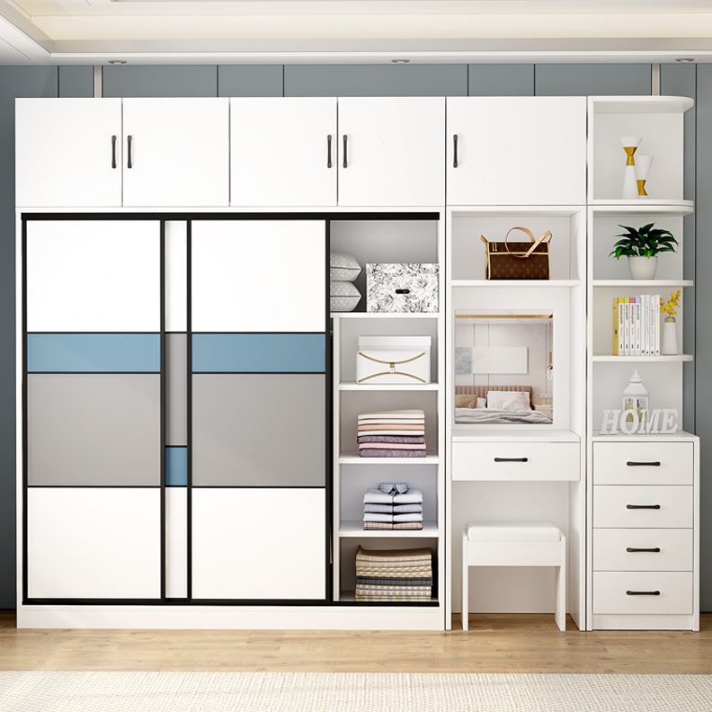 家用衣柜带镜子妆台凳子置物架卧室经济型现代简约梳妆台实木抽屉