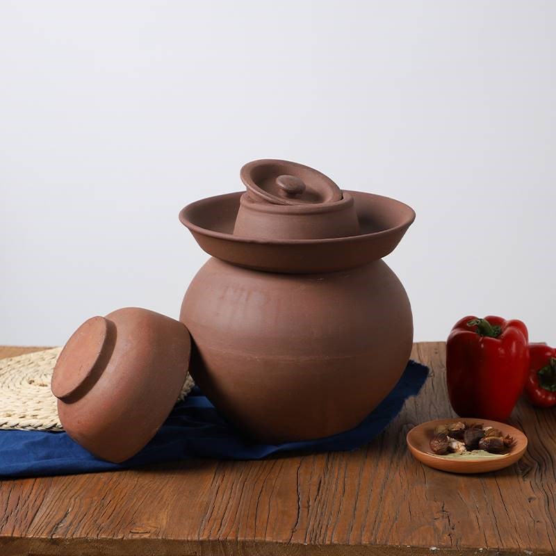 四川泡菜坛子家用无釉老式加厚小号陶瓷酸菜坛子腌菜土陶罐盐菜坛