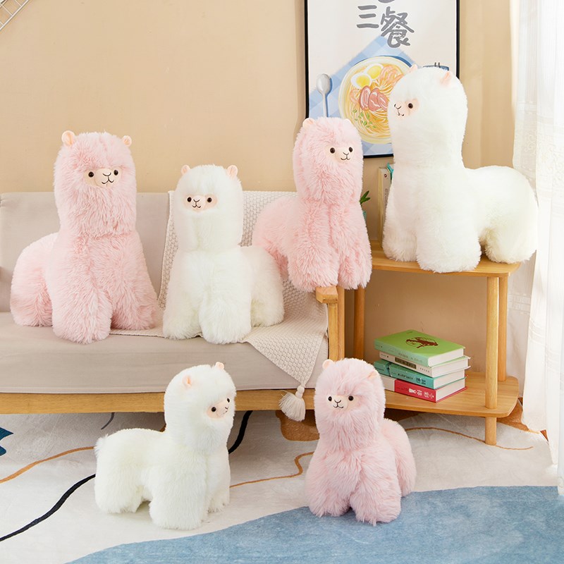 长毛羊驼公仔毛绒玩具抱枕白色小羊睡觉娃娃大号玩偶61儿童节礼物