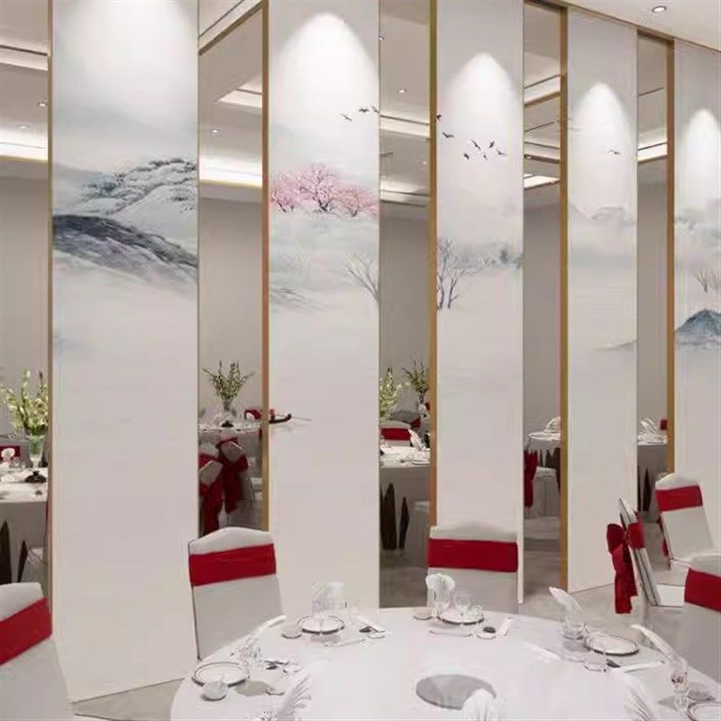 舞蹈教室活动隔断墙学校会议室隔音吊轨推拉折叠门办公室移动屏风