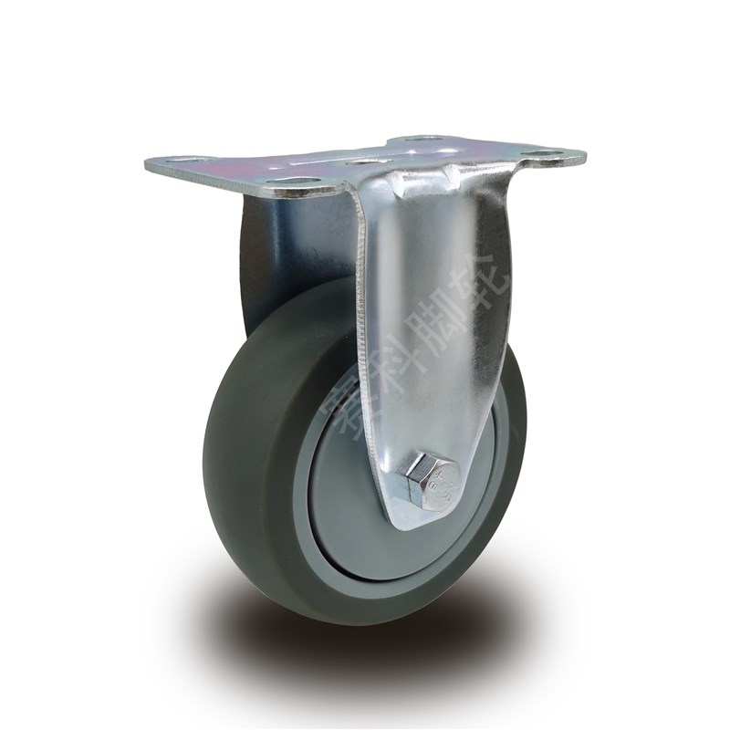 万向轮3寸4寸5寸软橡胶i静音脚轮推车I轮万向轮带煞车定向轮子轱